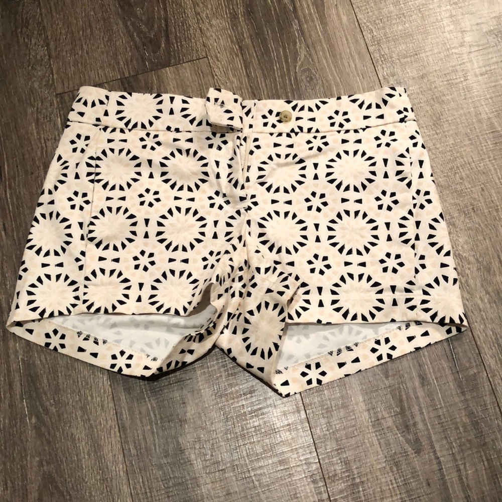 Patterned J Crew stretch chino shorts
